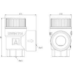 AFRISO Zawór bezpieczeństwa do c.o. MS 1,5 bar Rp1/2" x Rp3/4" 42376